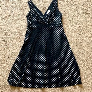 Black with white polkadot dress